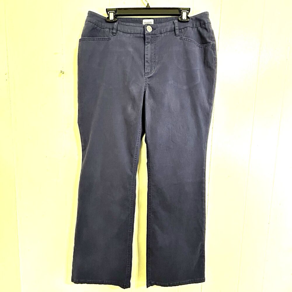 Chico's Purple Jeans Size 14P Short Straight Leg Jeans Pants Stretch Pockets